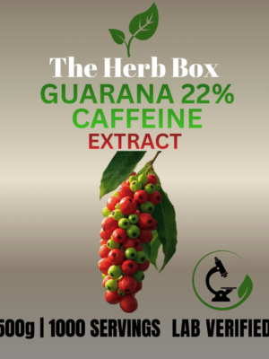 Premium Guarana Extract Powder standardized to 22% caffeine.